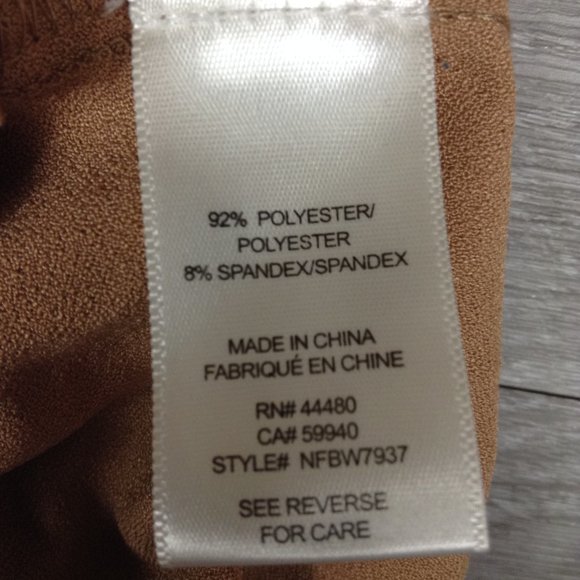 LOVE, FIRE Tan Contrast Stitch Flare Trousers - Picture 6 of 6